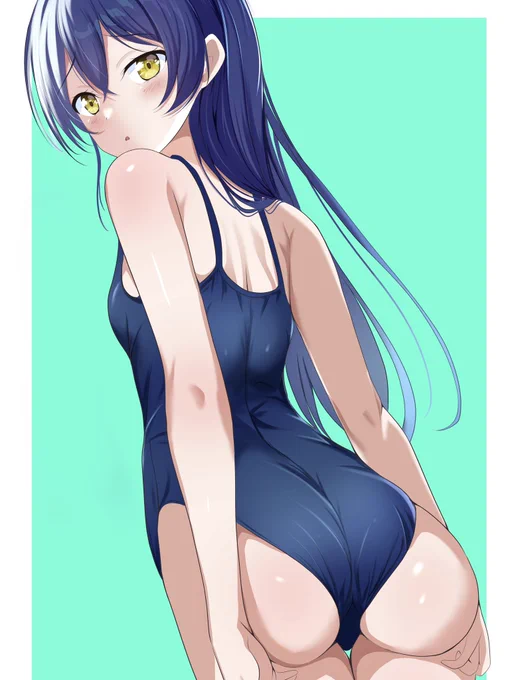 海未ちゃん誕生日おめでとうスク水海未ちゃんを描きました#園田海未生誕祭2023#園田海未誕生祭2023 