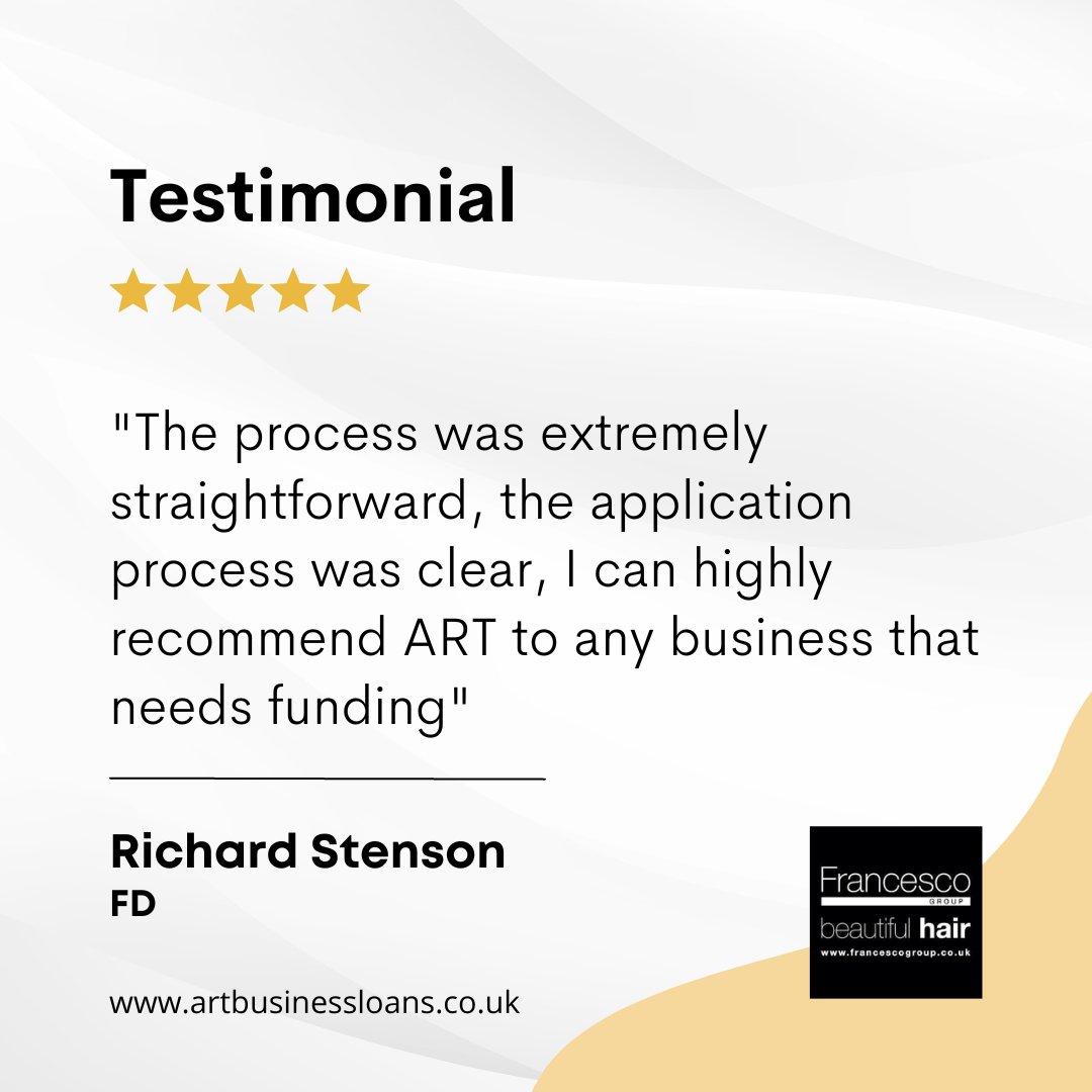 ART_BizLoans's tweet image. We greatly appreciate our client’s positive feedback, as it motivates us to continue delivering top-notch services. 
For more information on our services contact us at artbusinessloans.co.uk

#finance #business #lending  #smes #smallbusiness #customerfeedback #appreciationpost