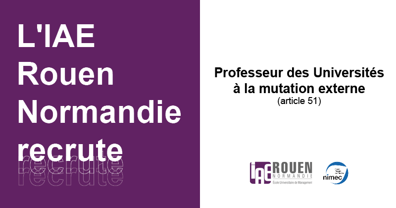 📢 L'<a href="/IAEdeRouen/">IAE Rouen Normandie</a> recrute !!