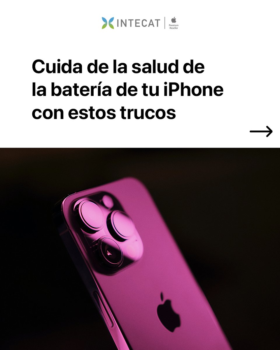 intecat's tweet photo. Cuida de la salud de la batería del iPhone con estos trucos
🧵Dentro hilo
#iphone #iphone14 #iphone14pro #apple #intecat https://t.co/wQf3z6mR8c
