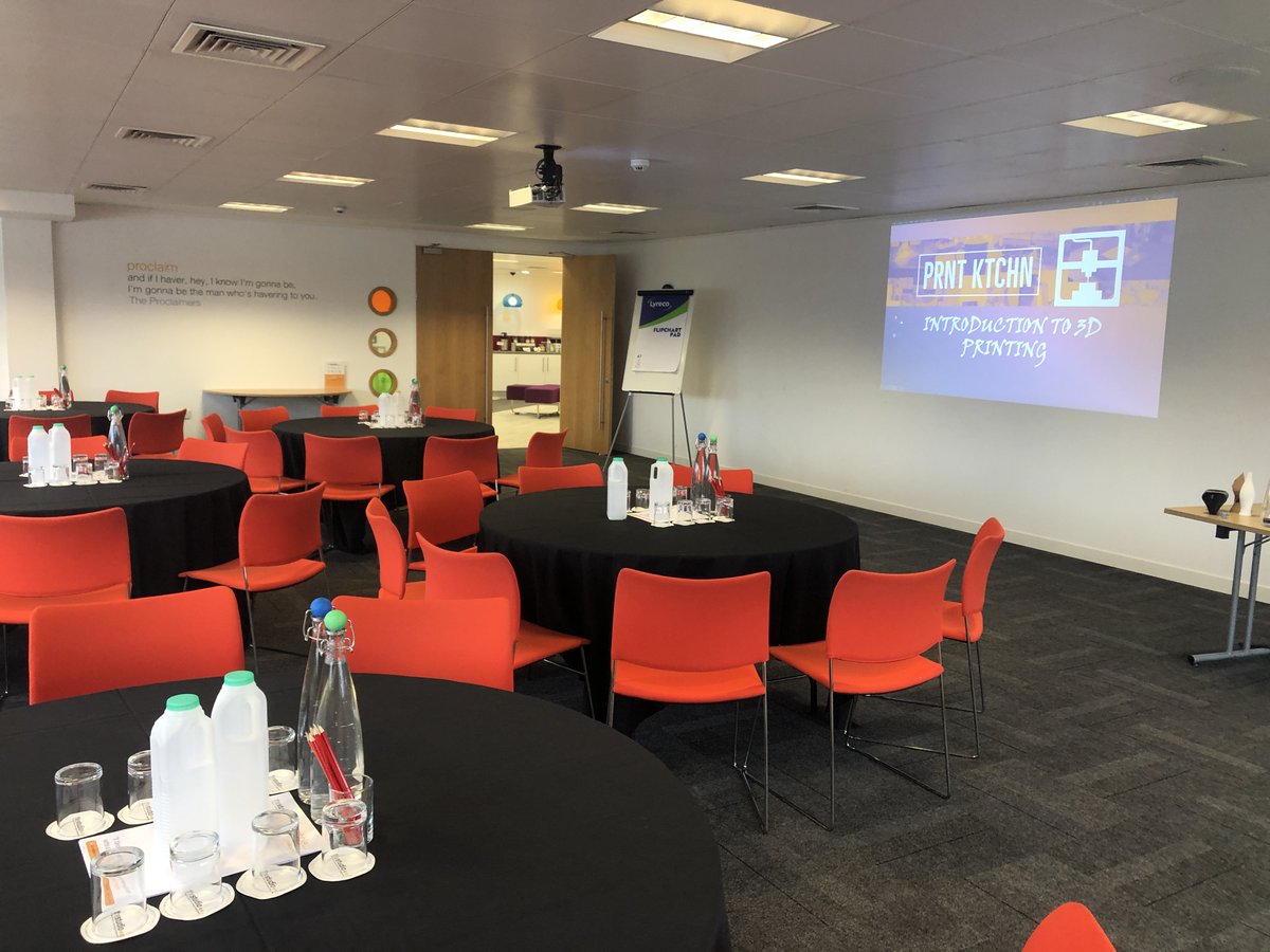 PRNTKTCHN's tweet photo. PRNT KTCHN was at the Digital &amp; Tech Careers event at the Studio in Glasgow yesterday, talking to the young people about recycling plastics, PRNT KTCHN and then we made bottle lanterns. Not bad considering the snow outside! #3Dprinting #recycle #tech #ClimateAction #prntktchn https://t.co/sPKFUFAvy5