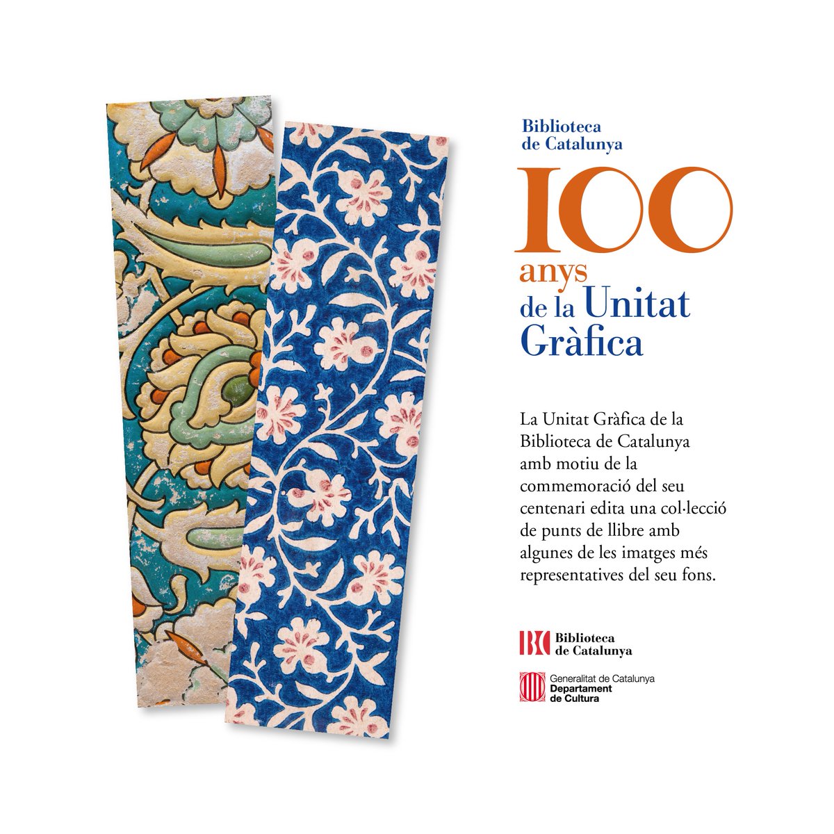 BiblioCatalunya's tweet photo. Amb motiu del centenari de la Unitat Gràfica de la biblioteca, hem editat una col·lecció de punts de llibre amb algunes de les imatges més emblemàtiques dels nostres fons, i les anirem compartint al llarg de l'any. Esperem que en gaudiu!
#UnitatGràfica100anys #puntsdellibre https://t.co/ZqF4wykkLX