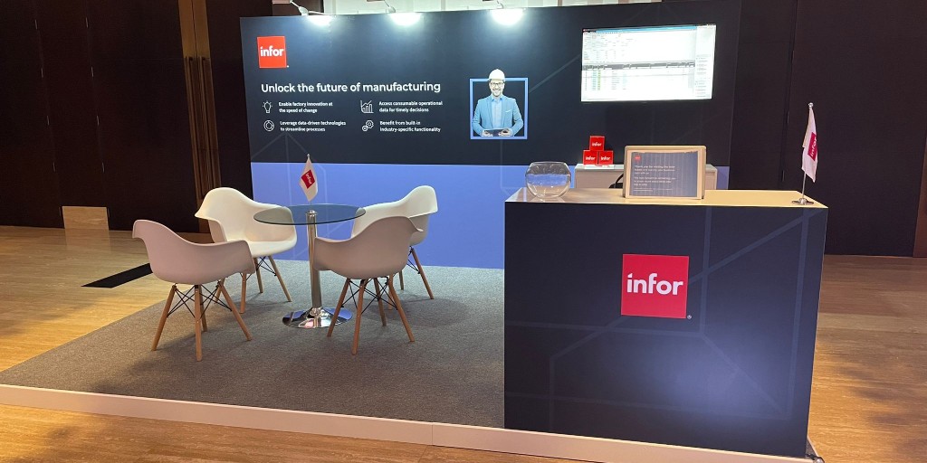 Infor's tweet photo. #TeamInfor kicking off at the #FutureFactory Show in Abu Dhabi today. Stop by our booth to meet our team of experts and join @Infor’s “Evolving Beyond Industry 4.0” session to learn how industry-specific #cloud solutions help #manufacturers. #ffs_uae https://t.co/24Llnf1rMR https://t.co/Zo3Svg80hV