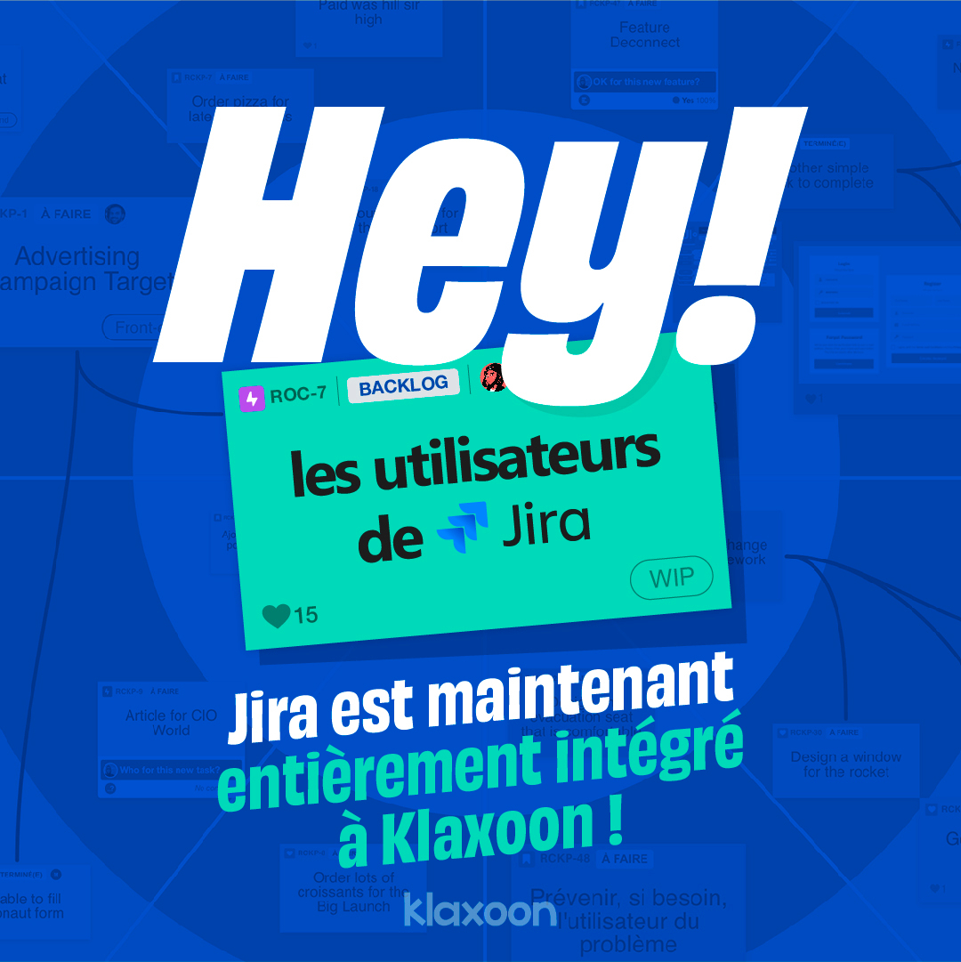 KlaxoonFR's tweet photo. Hey, Jira users, exploitez tout le potentiel du management visuel avec Atlassian Jira et Klaxoon !! Et oui, Klaxoon offre la meilleure intégration du marché 🎉

Tout est expliqué dans ce carrousel ici 👇

#Jira #agile #managementdeprojet https://t.co/lWF31qowQ0