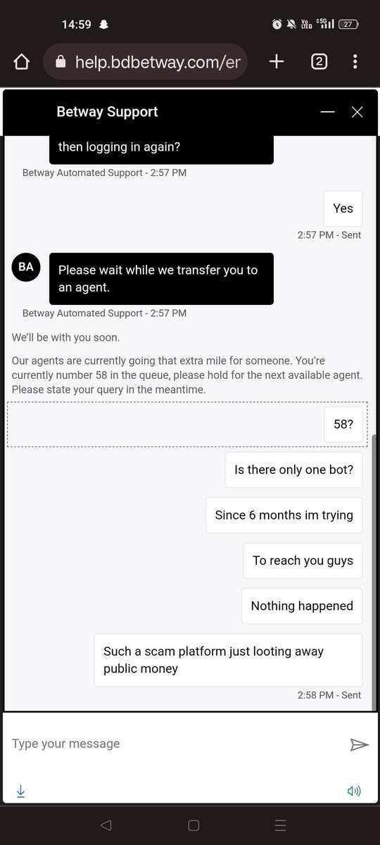 saitejavidha's tweet photo. @BetwaySupport look at these scammers, look at my previous mentions and posts to them... They just do not care once your money is with them. https://t.co/k8AUKwV1Ix