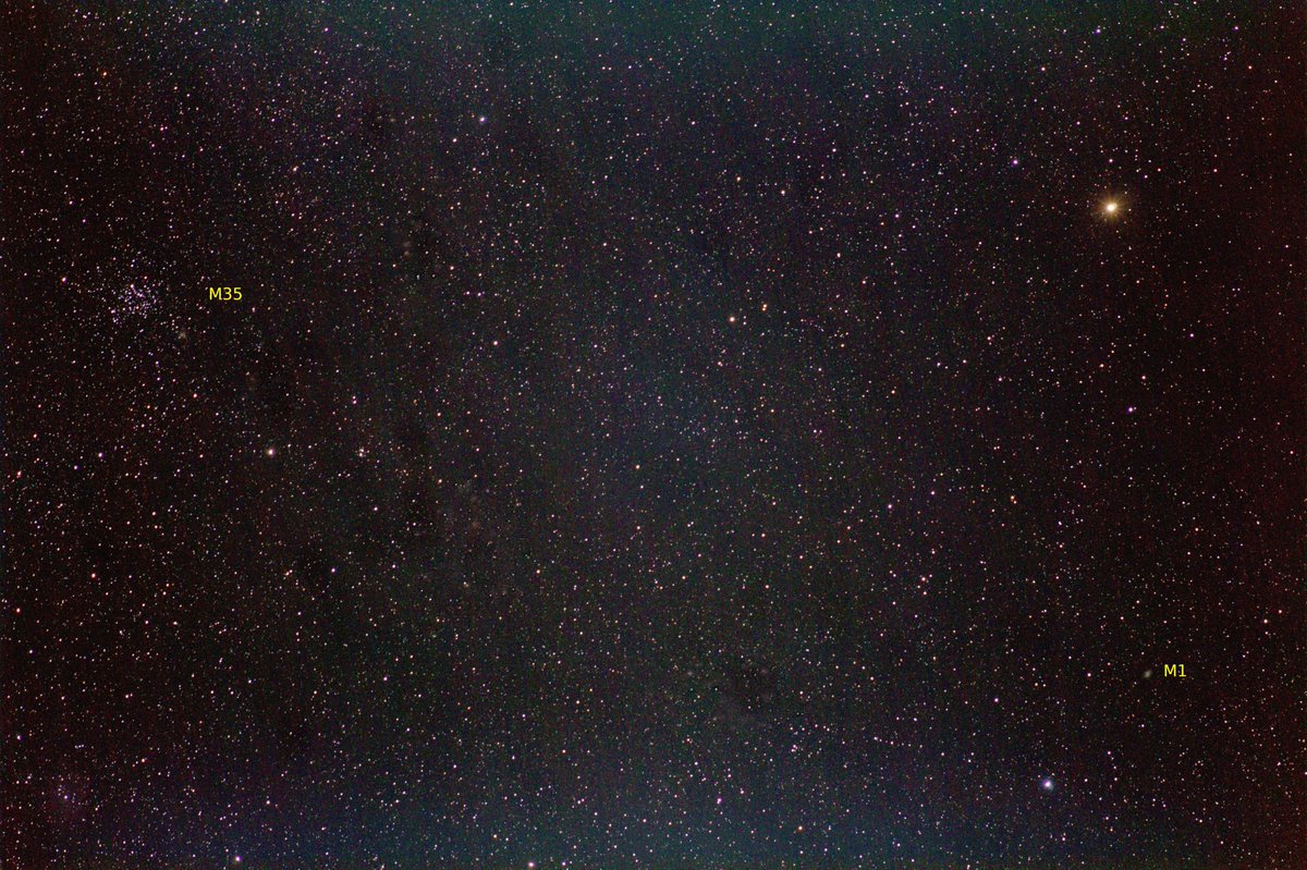 Open Cluster M35, Mars and the Crab Nebula (M1). 14 March 2023. #StormHour #ThePhotoHour