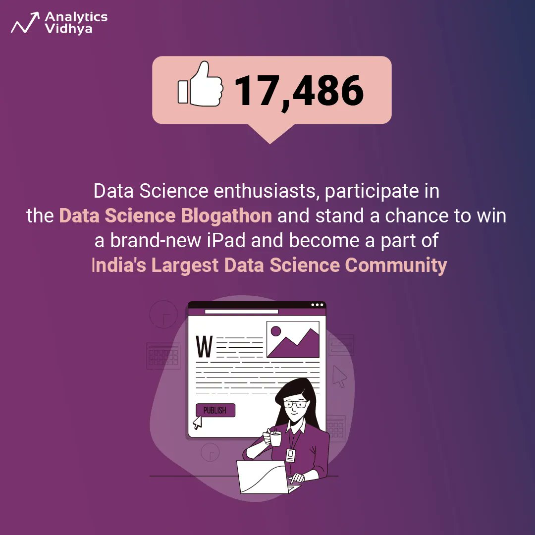AnalyticsVidhya's tweet image. Your opportunity to use your intellect to earn cash rewards is now LIVE! 🖥️
Come, participate in the 30th edition of Blogathon and become a part of India&apos;s Largest DataScience Community.

buff.ly/3FmvevV 

#AnalyticsVidhya