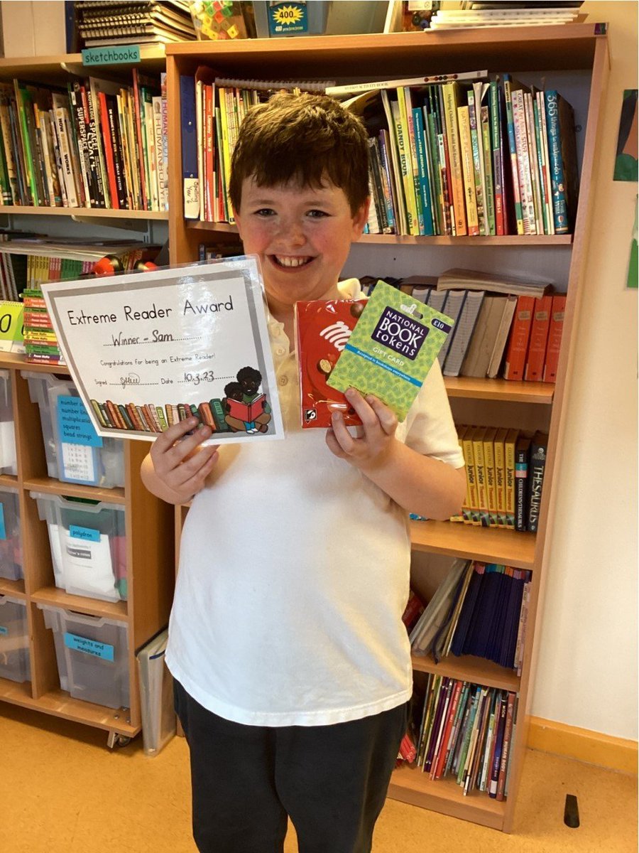 OrchardManorSch's tweet photo. #ExtremeReaders winners with their awards for #WorldBookDay2023 Well done everyone! https://t.co/N3uyxFaHnD