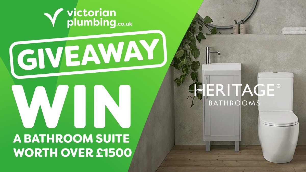 Victorianplumb's tweet photo. WIN A HERITAGE BATHROOM SUITE WORTH £1500!

For a chance to win:
1. Like &amp; RT
2. Tag a friend 
3. Enter your name and email address: https://t.co/xo7Y6yoET9

Competition closes at 23:59, 29/03/23. Entrants must be 18 years or over. T&amp;Cs Apply

#VictorianPlumbing #Win #Giveaway https://t.co/kVZL7vsaOH
