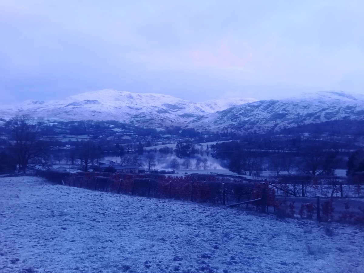 Coniston with a dusting this morning #snow #LakeDistrict