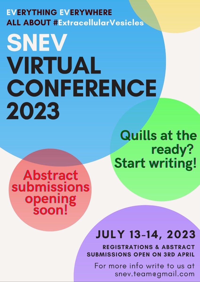 SNEVresearch's tweet photo. #SNEV is very excited to announce the #SNEV virtual conference 2023 ! 🎉 Talks from all over the world to suit snev members/EV researchers all over the globe! We can't wait to see you! Registration and abstract submission will open very soon! Watch this space! #EVs #vConference https://t.co/mmvUdNOJv2