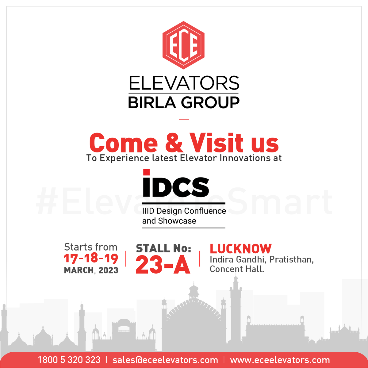 BirlaElevators's tweet photo. Join us at IDCS Lucknow from 17-19th March and discover the latest trends and technologies in the world of elevators. 

ECE Elevators, Birla Group invites you to connect and network with the best minds in the industry! 

#ElevateToSmart #ECE #ECEElevators #idcslucknow #idcsindia https://t.co/y8NzpywNwo