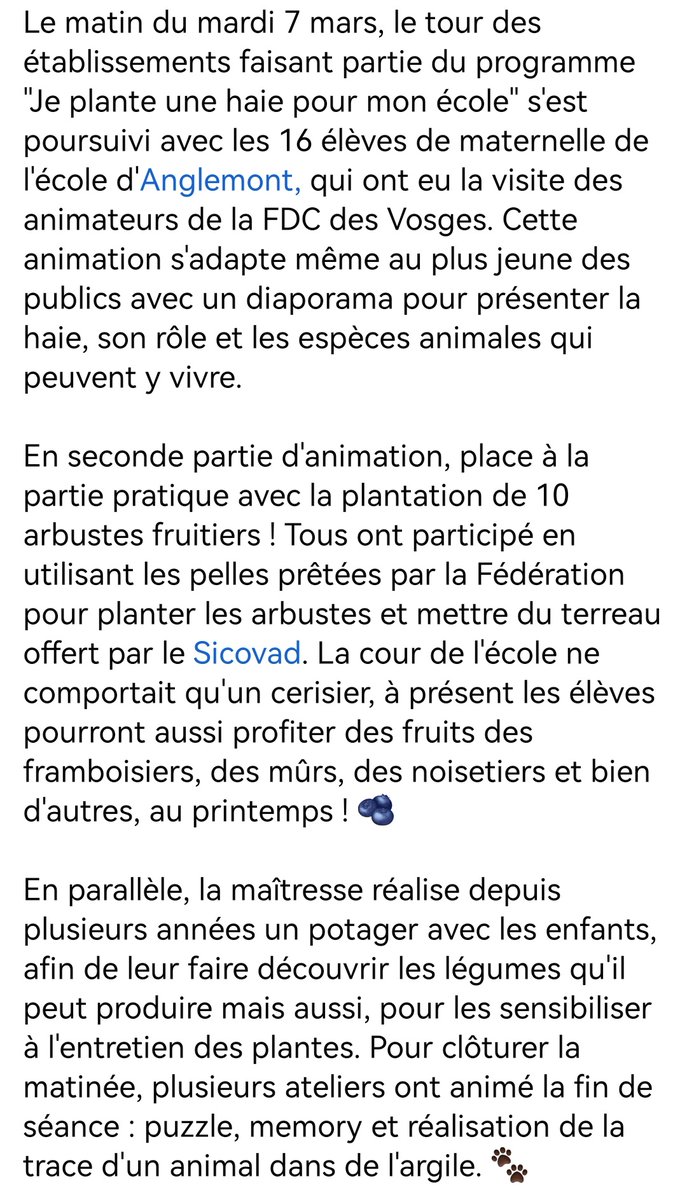 MoselleHunt's tweet photo. #FDC88
Atelier plantation de #haies et découverte des quelques espèces animales par le biais de jeux ludiques, pour ces enfants de maternelle.
#IlsSachentNousChassons #ChassePartage #Biodiversité #Vosges #ChasseursEnAction https://t.co/gS1G1O3IHH