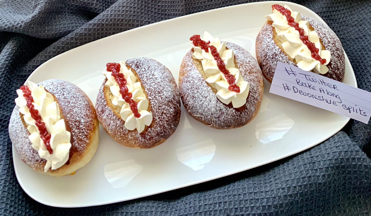 marybethxx6's tweet photo. I went with brioche for my Devonshire splits this week, absolutely love this challenge , 😋 #devonshiresplits #twitterbakealong @thebakingnanna1 @Rob_C_Allen @FirstTMaster 💜 https://t.co/xPETv8c6A6