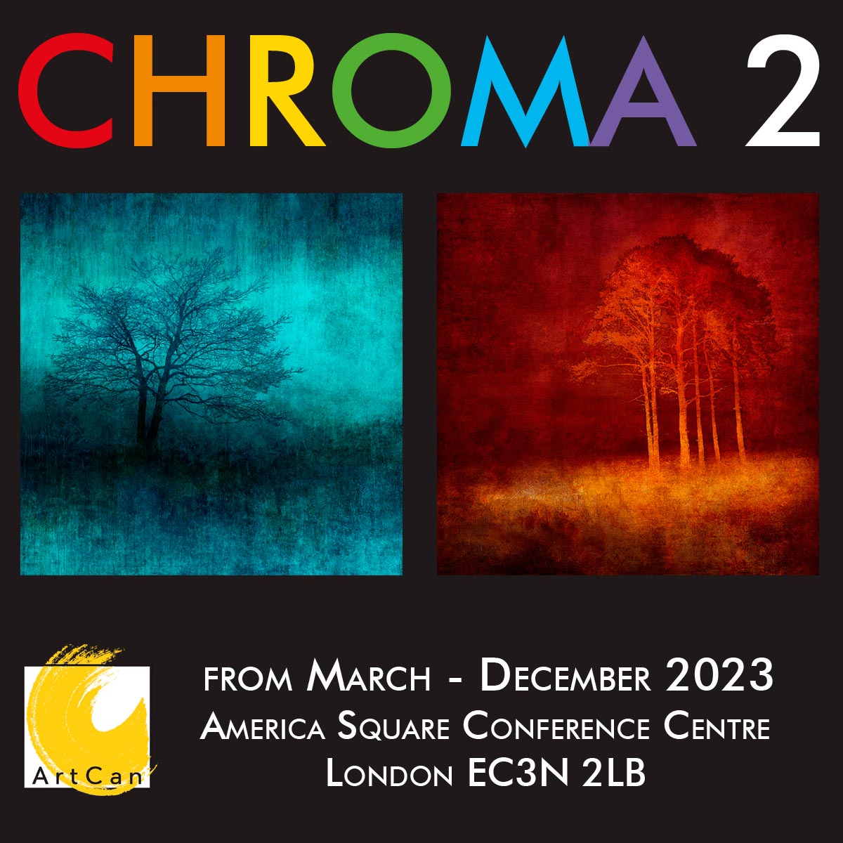 NEW EXHIBITION
Two of my pictures are part of “Chroma 2”, an exhibition curated by Ernesto Romano and staged by @artcanorg . 
ArtCan is an organisation which supports emerging artists by providing opportunities, collaborations and peer support to help their practice
#artcan