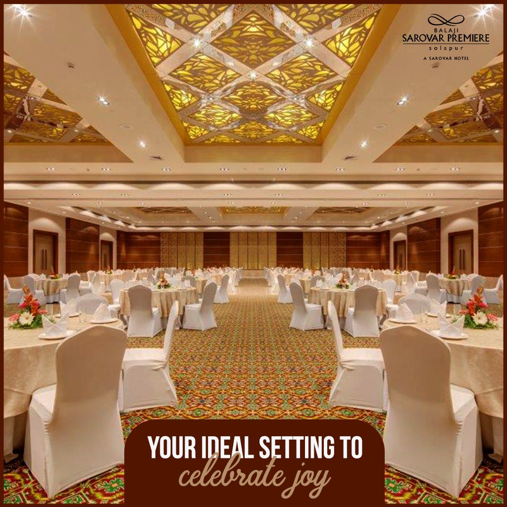 BSPsolapur's tweet photo. Birthdays? Anniversaries? Bachelorette? 
Whatever the occasion, we are prepared to arrange the best party for you in one of our magnificent banquet halls.
Eat, sleep, party, repeat here at #BalajiSarovarPremiere #YourLuxuryPartnerInSolapur

#banquethall #wedding #banquet #party https://t.co/PdncvgGARa