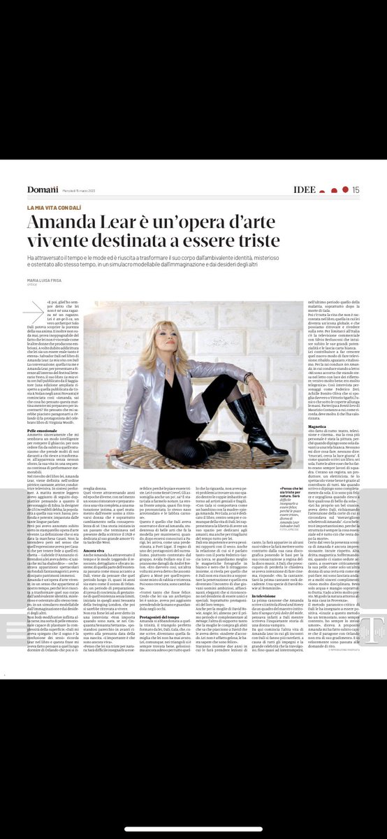 maria luisa frisa (@lafrisa) on Twitter photo su <a href="/DomaniGiornale/">Domani</a> a proposito di Amanda Lear e il suo libro La mia vita con Dalì <a href="/ilSaggiatoreEd/">ilSaggiatore</a> Thanks
<a href="/StefanoFeltri/">Stefano Feltri</a> <a href="/beppecottafavi/">Beppe Cottafavi</a> su <a href="/DomaniGiornale/">Domani</a> a proposito di Amanda Lear e il suo libro La mia vita con Dalì <a href="/ilSaggiatoreEd/">ilSaggiatore</a> Thanks
<a href="/StefanoFeltri/">Stefano Feltri</a> <a href="/beppecottafavi/">Beppe Cottafavi</a>