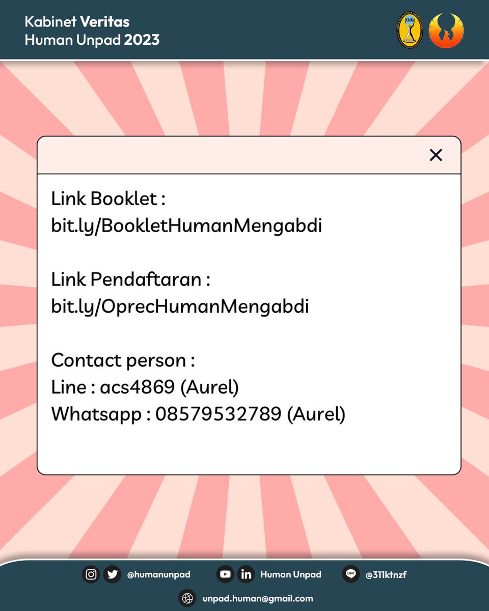 humanunpad's tweet photo. [✨ HUMAN MENGABDI IS BACK ✨]

Halo, Kerabat! 👋

Human Mengabdi sedang melakukan open recruitment nih buat para kerabat yang berminat untuk menjadi bagian Human Mengabdi, yaitu program mengajar di salah satu sekolah dasar yang ada di Jatinangor. https://t.co/fkKTJ3SSa0