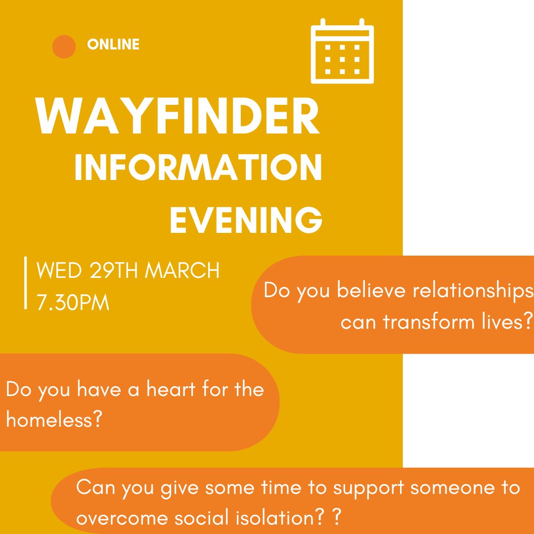 If you said yes to any of these questions or you want to find out more, come along to our Volunteer Information Evening on Wednesday 29th March at 7:30pm for the Wayfinder Befriending Programme we are running here at TNT. Tickets can be booked here: eventbrite.co.uk/e/wayfinder-pr…