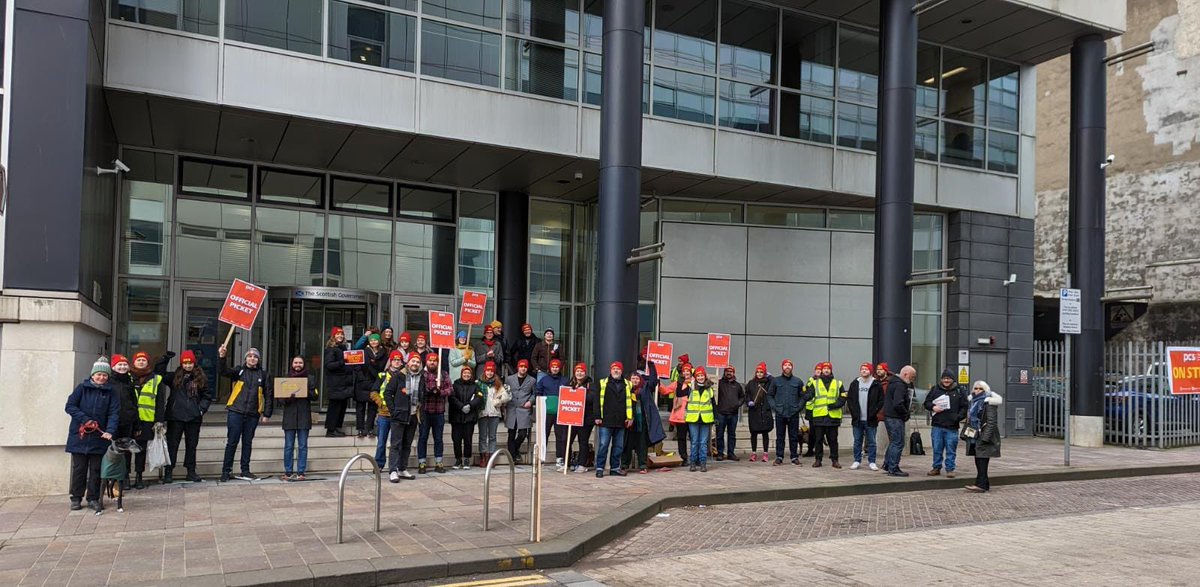 Scottish Government Atlantic Quay with a HUGE picket line this morning! 

Pay rise now! #PCSonStrike