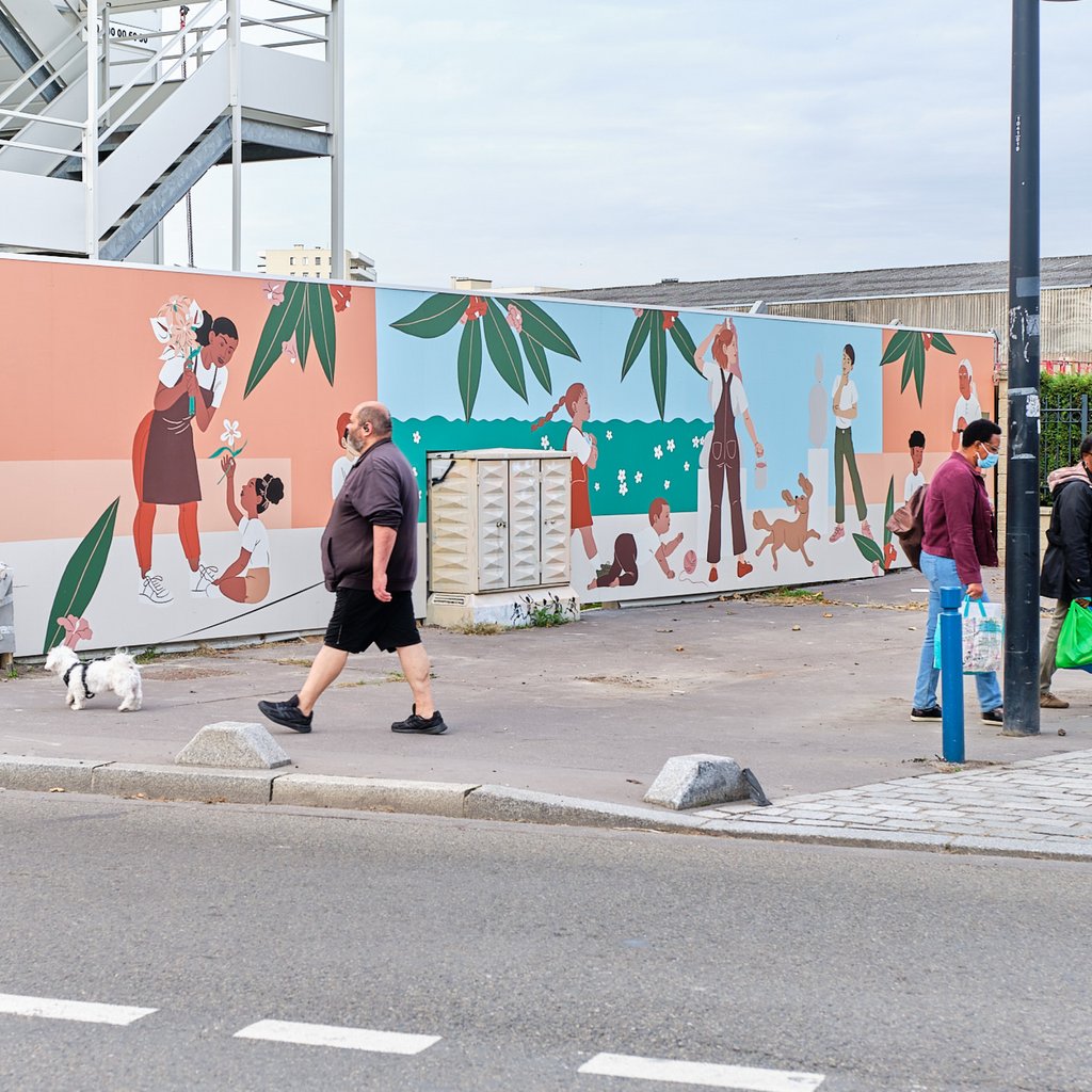 🖌️ Pour #1immeuble1oeuvre, Alice Wietzel a réalisé avec <a href="/Quai_36/">Quai 36</a> pour <a href="/Ogic_officiel/">OGIC</a>, une fresque sur le chantier du programme « New way » à <a href="/aubervilliers93/">Aubervilliers</a>.