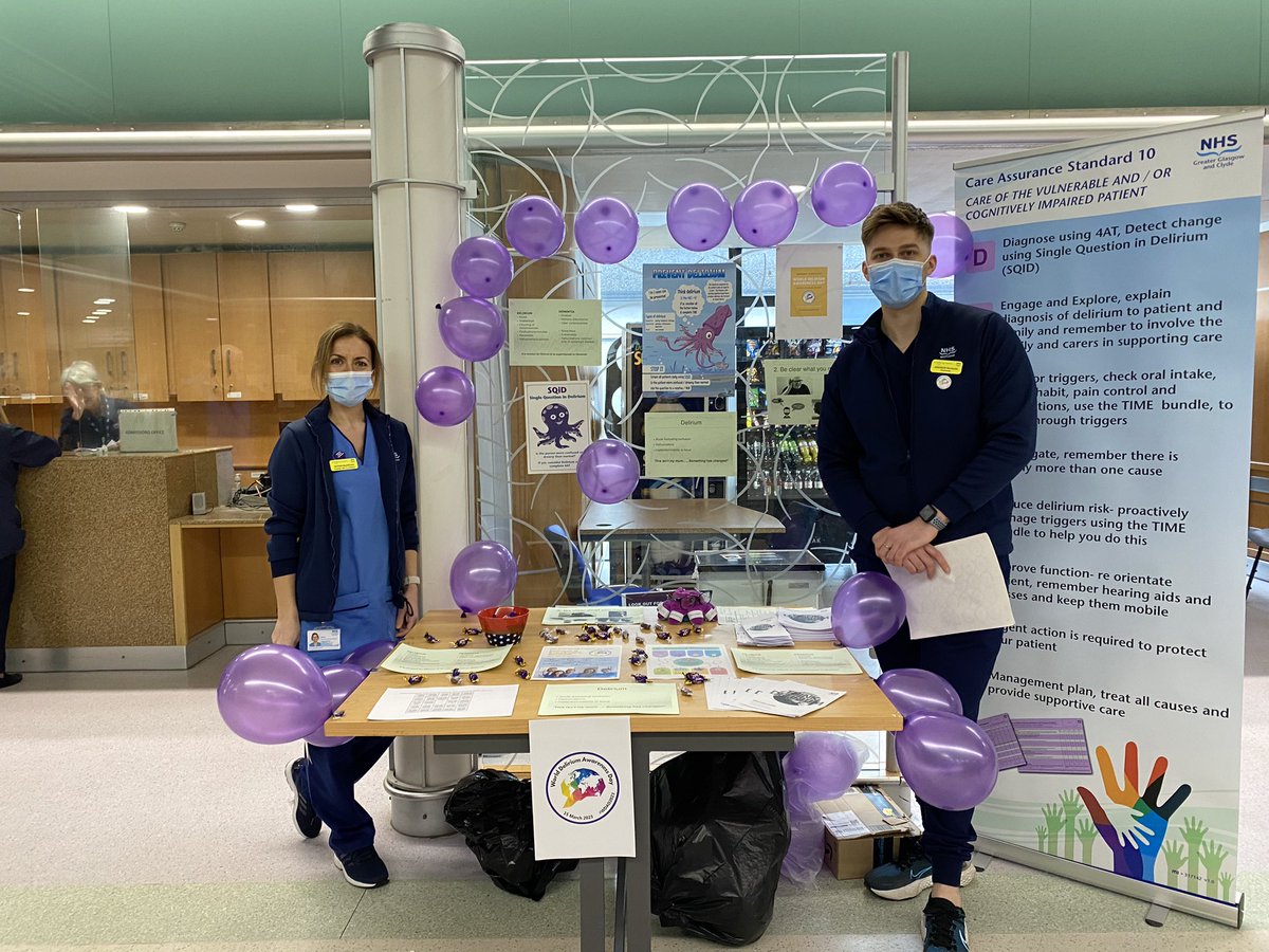 ShonaNYB's tweet photo. #WDAD2023 @NHSGGC #clydesector #teamRAH 🎈delirium is everybody’s business🧠💜come & see us, lots of useful info 🐙#CAS10 @iDelirium_Aware @laura_dyane @ElMcl14 @AlisonP007 @VickiCox https://t.co/5k2t0eyG1v