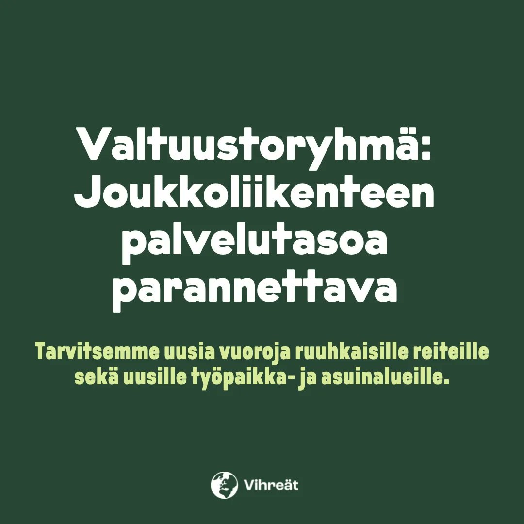 Vihreät kannattavat laajinta vaihtoehtoa joukkoliikenteen palvelutason parantamiseksi: vihreatoulussa.fi/2023/03/15/vih…

#Oulu #joukkoliikenne