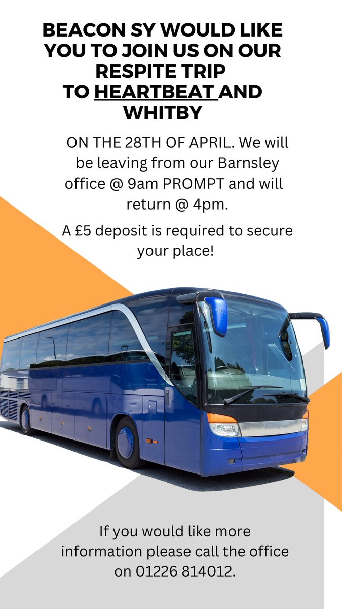 OUR FIRST RESPITE TRIP OF THE YEAR IS HERE! 
If you would like to join us we would like to know as soon as possible. 😀
(Please note you must be accessing one of BSY services to be eligible to attend. )
                Thanks in advance from all the BSY team.