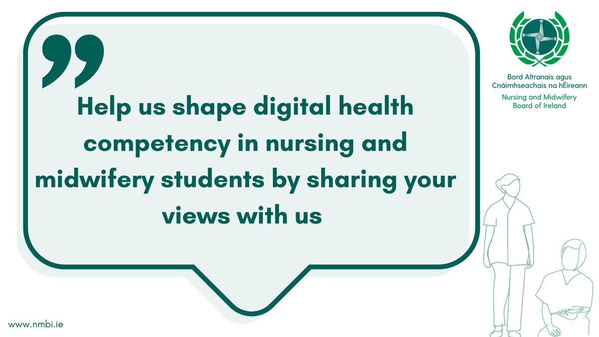 We want to hear your views on how digital health skills can be embedded in nursing and midwives education programmes. 

Read the draft document and share your views with us before 11 April at: nmbi.ie/What-We-Do/Con….