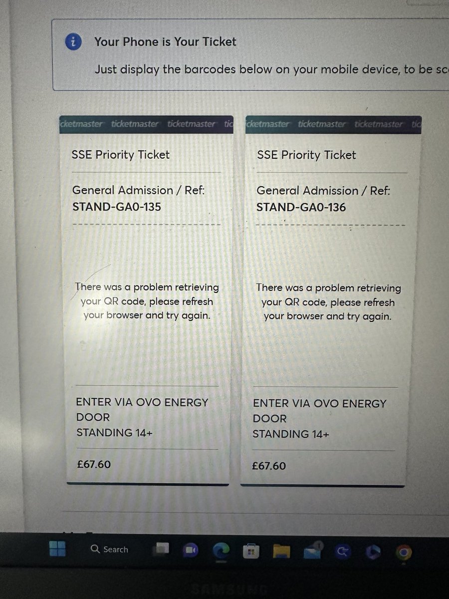 thecookster's tweet photo. @TicketmasterCS I have done 3 times and keep getting an automated response telling me to do different things. Non working https://t.co/bvZmW7MhsQ