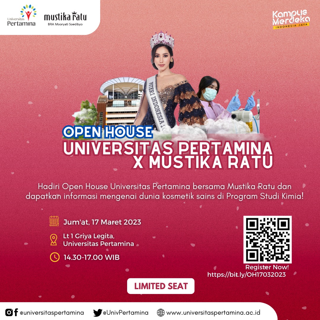 Kimia_UPer's tweet photo. 📢Open House Universitas Pertamina x Mustika Ratu📢

Yukkk kenal lebih dekat dengan Program Studi Kimia yang bekerja sama dengan Mustika Ratu

Link pendaftaran ⤵
https://t.co/jf2DWJ9IMs

📱 0812 2228 8995 (Whatsapp Text Only)

#UniversitasPertamina
#MustikaRatu #Kosmetika #Kimia https://t.co/vnGvhpykJd