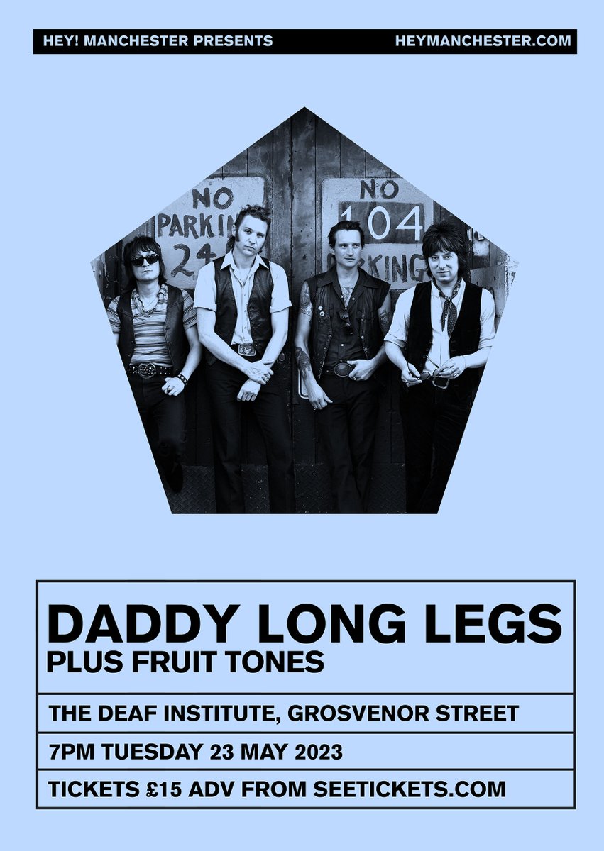 Hey! Manchester (@heymanchester) on Twitter photo CONFIRMED: <a href="/FruitTones/">Fruit Tones</a> will join <a href="/DADDYLONGLE6S/">DADDY LONG LEGS</a> at <a href="/DeafInstitute/">The Deaf Institute</a> on Tue 23 May! Read more, listen to both and book now: heymanchester.com/daddy-long-leg… CONFIRMED: <a href="/FruitTones/">Fruit Tones</a> will join <a href="/DADDYLONGLE6S/">DADDY LONG LEGS</a> at <a href="/DeafInstitute/">The Deaf Institute</a> on Tue 23 May! Read more, listen to both and book now: heymanchester.com/daddy-long-leg…