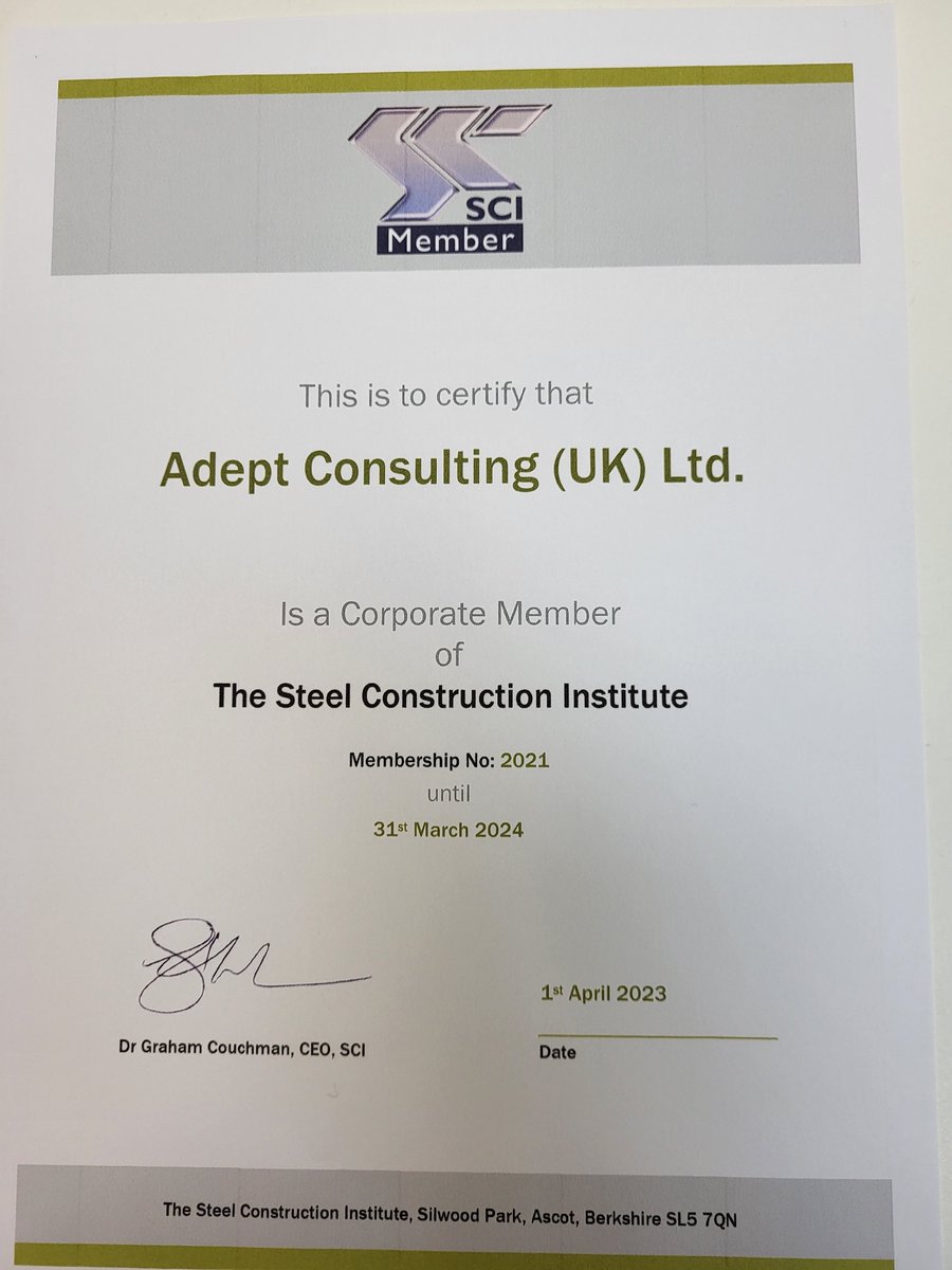 Adept_Co's tweet photo. Pleasure to announce we have extended our @SCIsteel membership to get all benefits of wonderful, trusted #steel #Construction source via https://t.co/CEXmfQDjNe https://t.co/TNUwLlMsgz