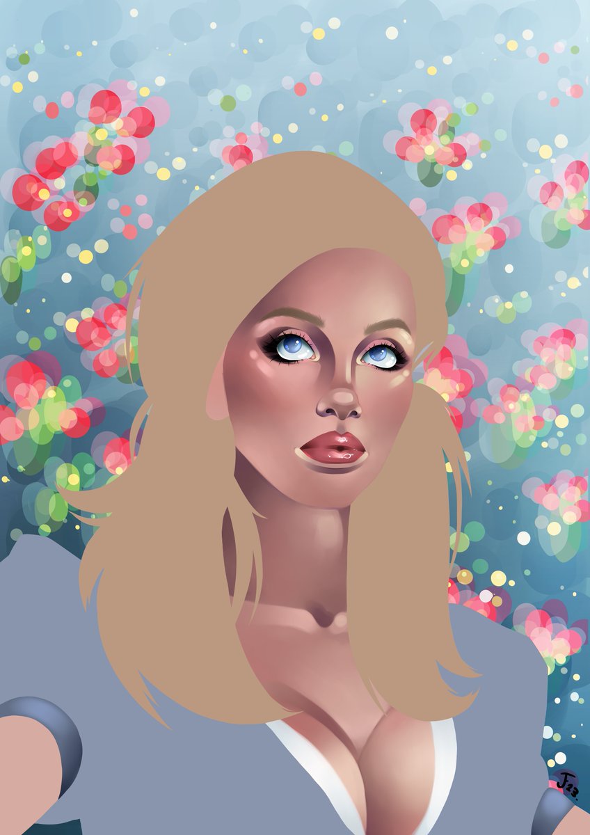 Haven't posted anything about my current wip, but here she is! Been working in black and white for quite some time now so wanted to try  colour again. It's definitely a challenge but its also a lot of fun 🌸
#fanart #digitalart #digitalartist #digitalillustration