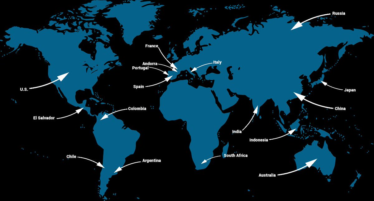 We are going to be in these countries