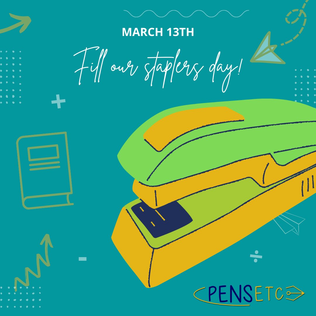 Pens_Etc's tweet photo. This is your friendly reminder to fill your staplers! 👍️ #pensetc #stapler https://t.co/xX7p1rec0b