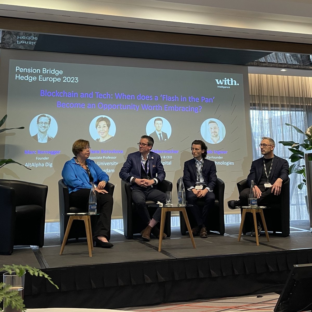 Aaro Capital (@aarocapital) on Twitter photo It was exciting to attend the Pension Bridge Hedge Europe 2023 conference in Zurich.
Our CEO, <a href="/PHabermacher/">Peter Habermacher</a> was part of a forward-thinking panel that discussed asset allocation and ESG considerations for the rapidly evolving cryptoassets industry.
#Zurich #Blockchain It was exciting to attend the Pension Bridge Hedge Europe 2023 conference in Zurich.
Our CEO, <a href="/PHabermacher/">Peter Habermacher</a> was part of a forward-thinking panel that discussed asset allocation and ESG considerations for the rapidly evolving cryptoassets industry.
#Zurich #Blockchain