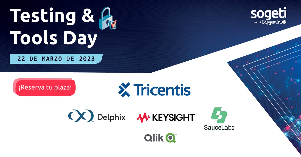 SogetiSpain's tweet photo. ¡Solo queda una semana para disfrutar del #TestingToolsDay! ⏳
Durante la jornada, abarcaremos el valor de las soluciones, herramientas y plataformas de #Testing y #QA más relevantes del mercado.
¿A qué estás esperando? ¡Solicita tu plaza!⬇️
🎟️ https://t.co/owLkjyZtS1 https://t.co/YhxmBvgYgV