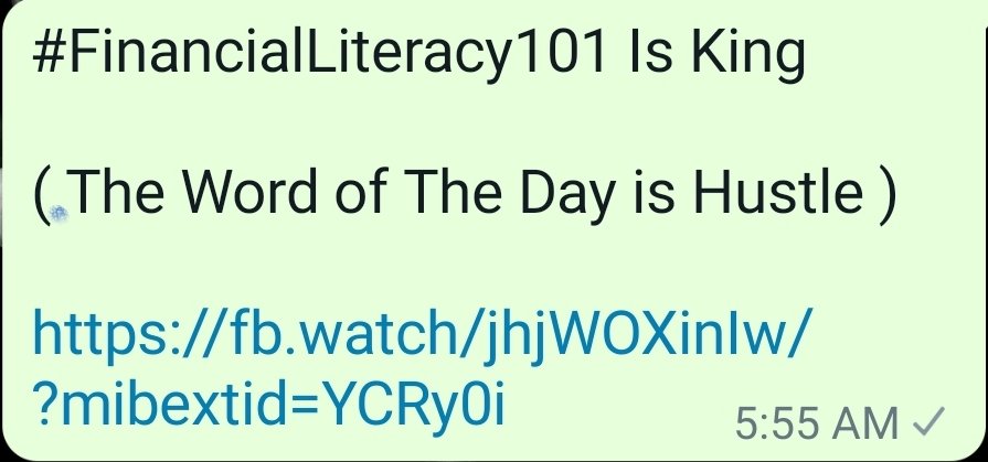 #FinancialLiteracy101 Is King

( The Word of The Day is Hustle )

fb.watch/jhk2DA2u_l/