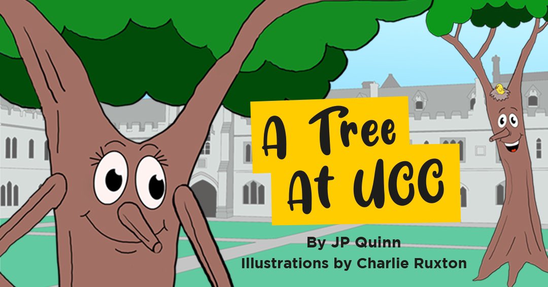 jpquinn78's tweet photo. I am delighted to today share the cover of my new book A Tree @ucc. It is illustrated by the wonderful Charlie Ruxton @Artistactor and it will be released at the end of April. I’m so excited to share this little book with the world. Trees are our friends. https://t.co/KOb1eXjOk4