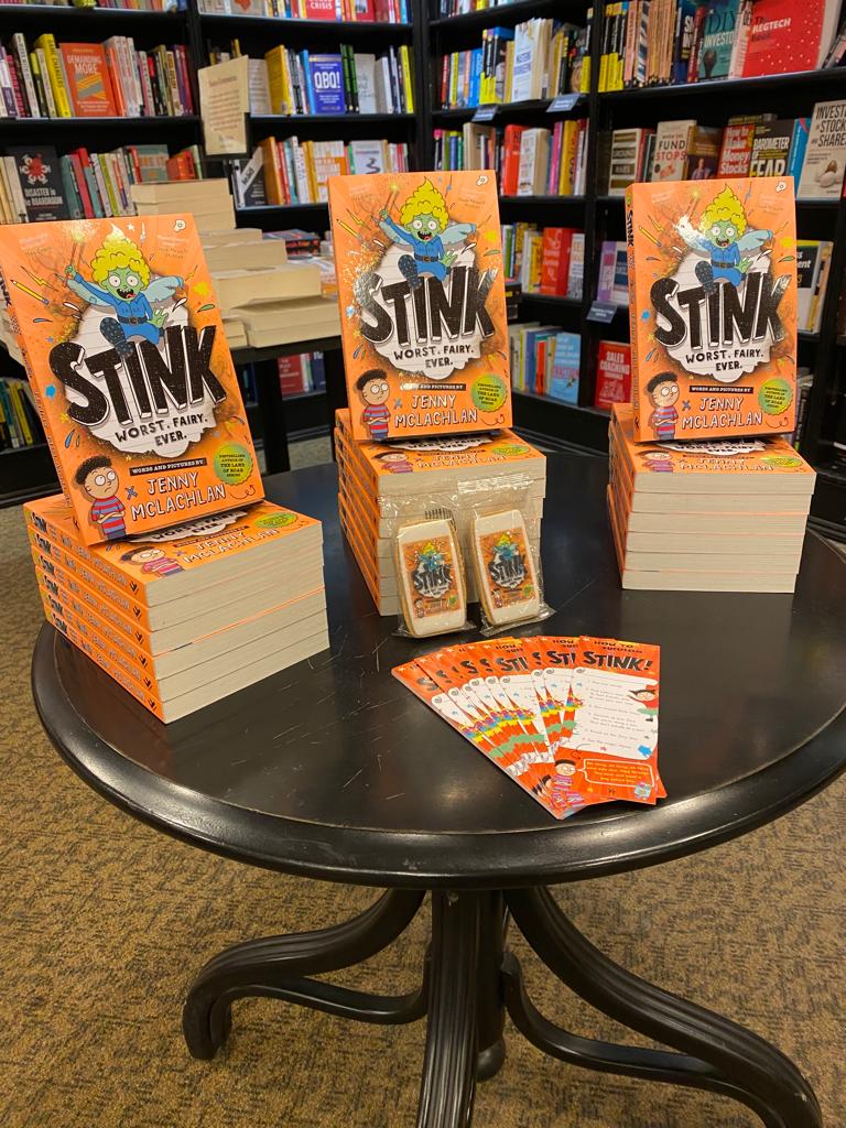 FarshoreBooks's tweet photo. Last night we launched the fairy-tastic STINK - the hilarious new book from author AND illustrator @JennyMcLachlan1, featuring an amazing reading from the incredible audiobook narrator @CaiusNicholas  🧚 Huge thanks to @WaterstonesEC3 for hosting! #WorstFairyEver https://t.co/OveR2ebrUU
