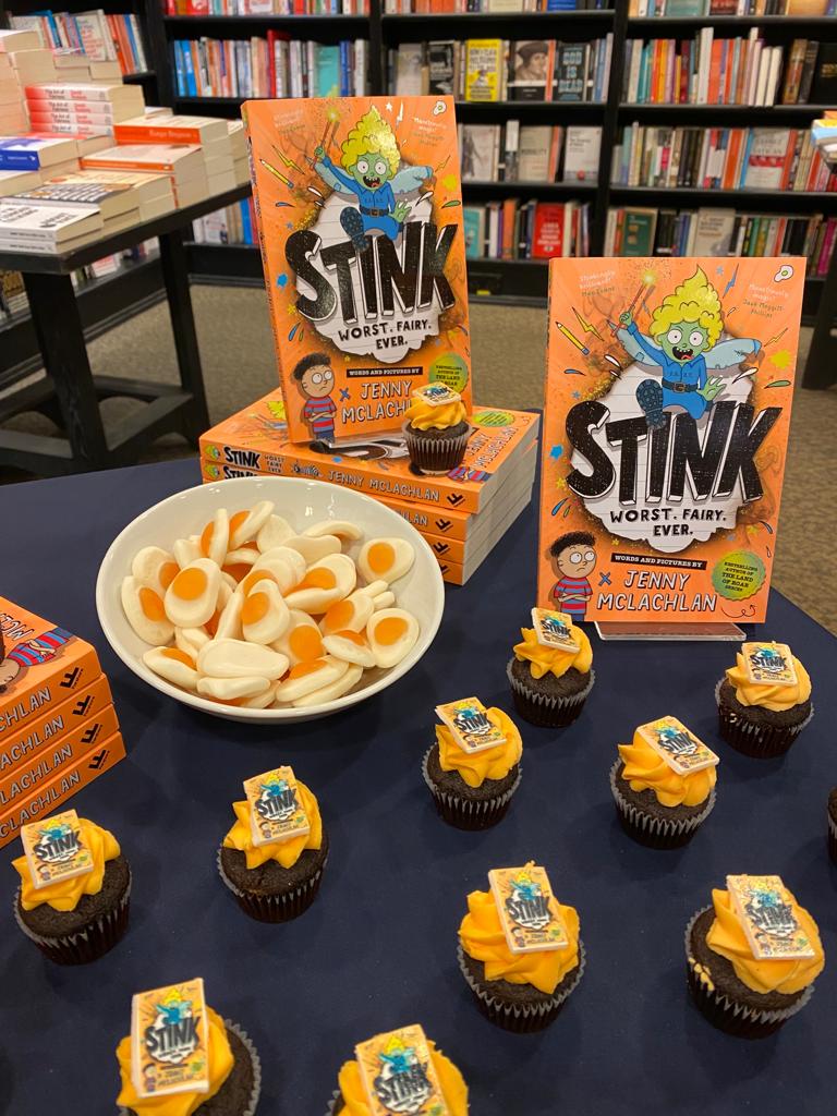 FarshoreBooks's tweet photo. Last night we launched the fairy-tastic STINK - the hilarious new book from author AND illustrator @JennyMcLachlan1, featuring an amazing reading from the incredible audiobook narrator @CaiusNicholas  🧚 Huge thanks to @WaterstonesEC3 for hosting! #WorstFairyEver https://t.co/OveR2ebrUU