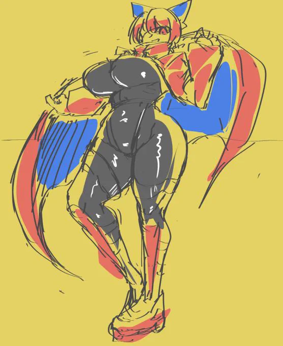 パンダィンさんとラフ交換で例の蛮奇ちゃん描いて遊んでもらったよ 