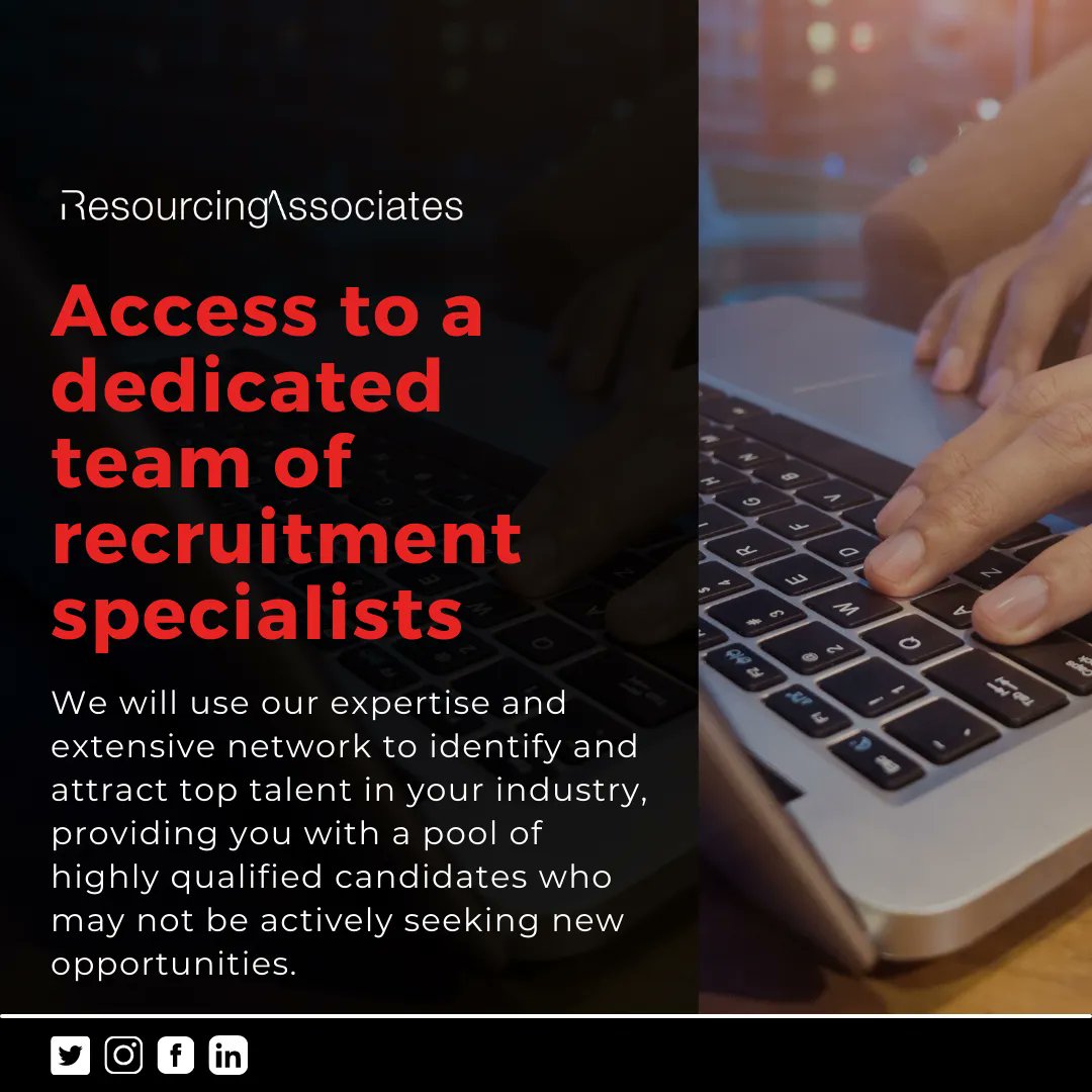 ResourcesAssoc's tweet image. Contact us at enquiries@resourcingassociates.com or call us at UK: 0203 983 9300 | USA: +1 (646) 993-7350 to get started.

#Recruiting #Recruitment #RecruitmentAgency #CareerDevelopment #CareerGrowth #CareerGoals #JobSearch #JobSeekers #JobOpportunities