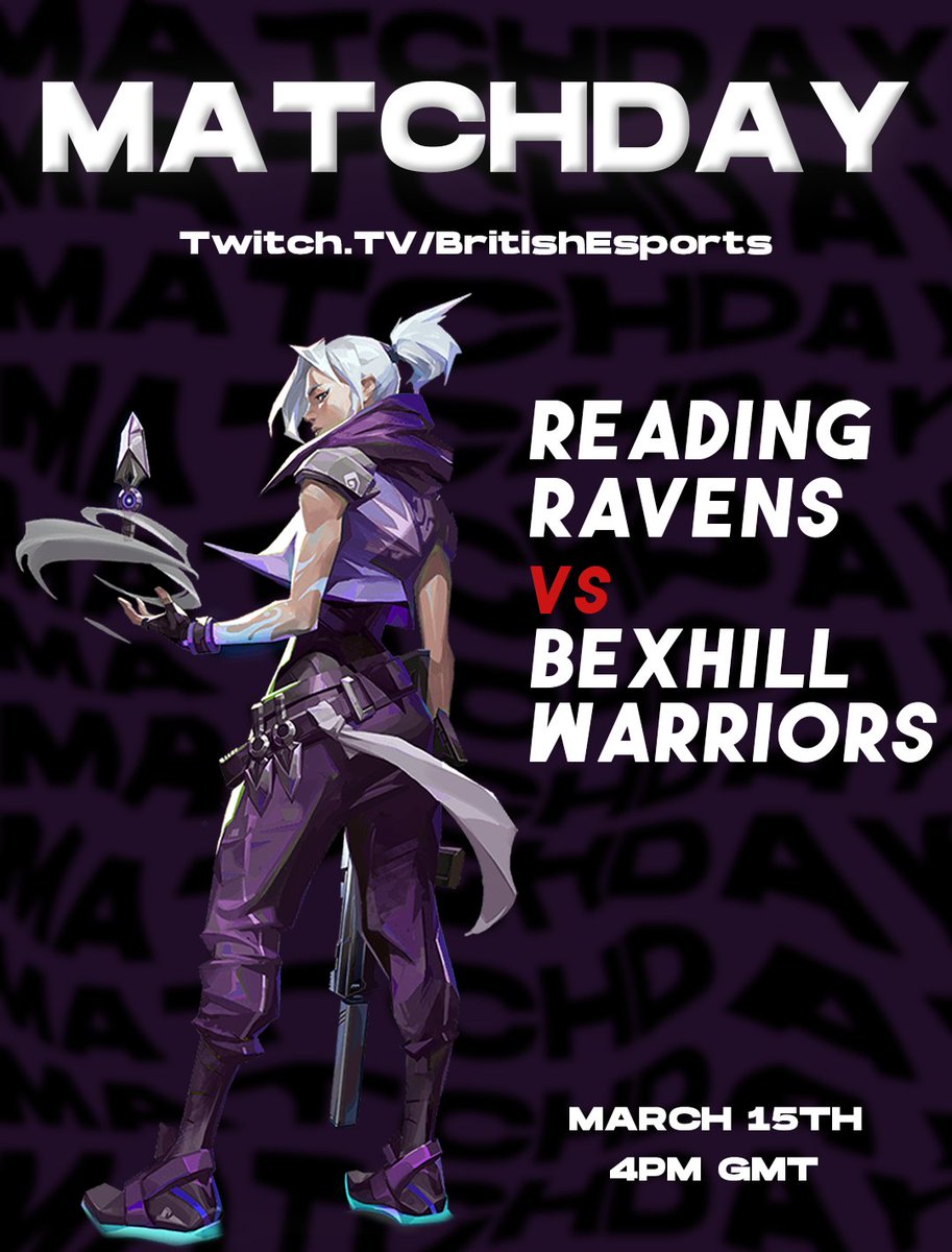Matchday vs Bexhill Warriors

‼️GO RAVENS‼️

📅 March 15th
🕓 4pm GMT
📺 twitch.tv/britishesports