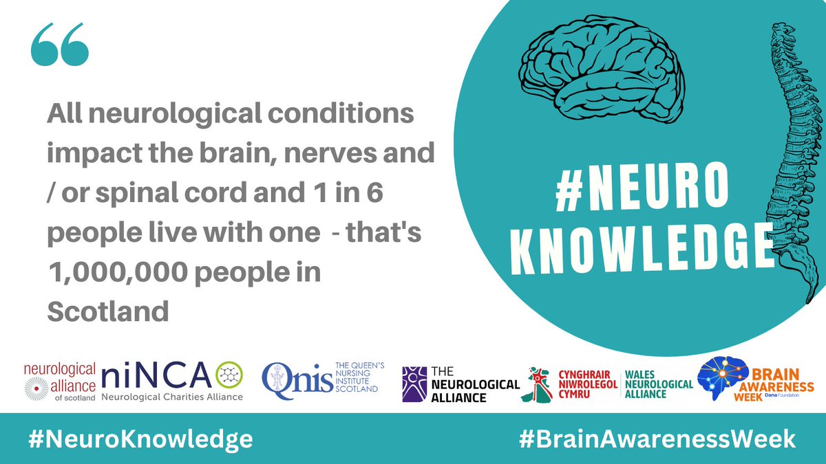 QNI_Scotland's tweet image. All conditions of the brain, spine and nervous system are challenging. We need more support in place for the million people in Scotland who live with this every day. #NeuroKnowledge @NeuroAlScotland @niNCA @NeuroAlliance @NeuroWales #BrainAwarenessWeek
