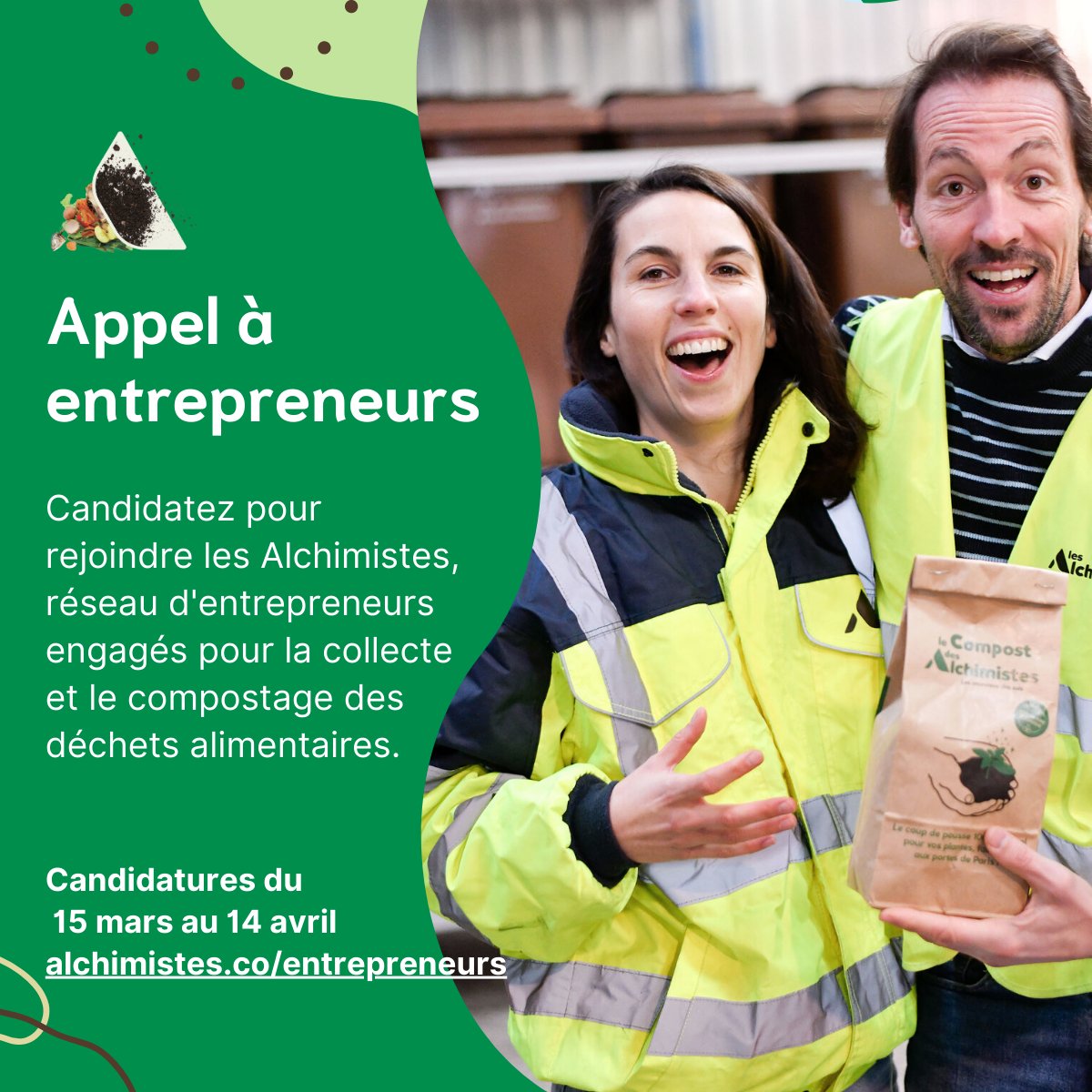 Nous sommes à la recherche d'entrepreneur.es ! 
Dans quelques mois, le tri des déchets alimentaires devient obligatoire pour TOUS, et beaucoup de territoires #manquent de #solutions. Nous vous accompagnons pour y remédier ! 
Toutes les infos 👉🏻 bit.ly/entrepreneursa…