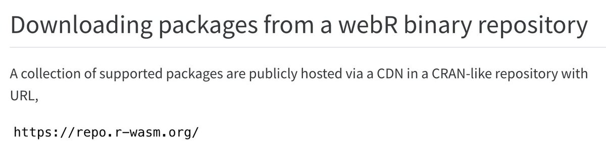 lisa_reiber's tweet photo. 🔥 this in combination with poorman package📦 gives you tidyverse in the browser without dependencies!
but the poorman package seems not yet available for webR, and the suppoted list is not public?
let's see
https://t.co/1uprLrtiDT
#rstats #dependencyhell #webR #poorman https://t.co/r8vgubY4JI