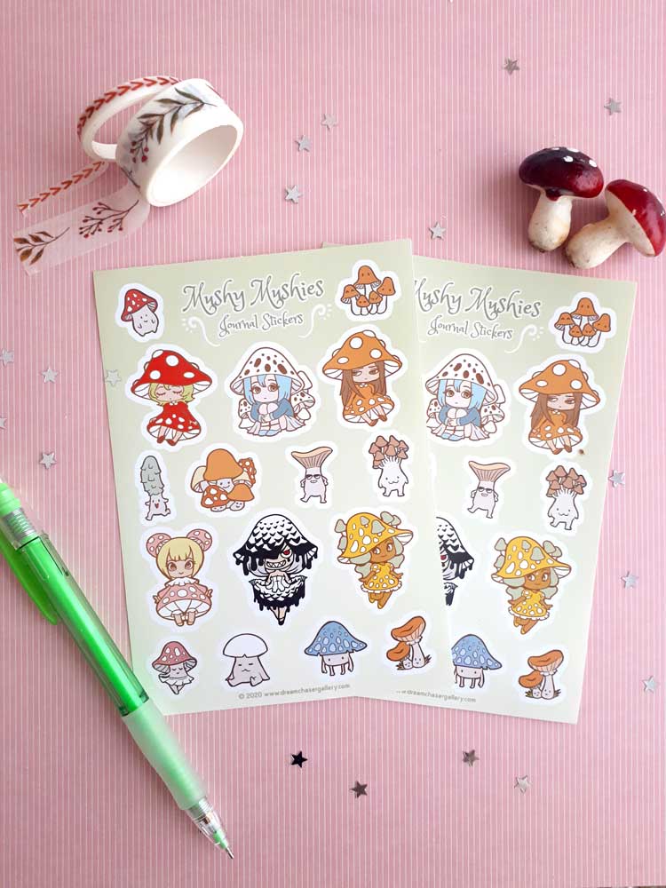 dreamchaserart's tweet photo. These lovelies will be back in stock later today 😊 You will be able to find them in my webshop https://t.co/84j2epGuOH
#stickers #cute #kawaii #cottagecore #fantasy #mushroomcore #gamers #gamecore #smallbusiness #merchandise #artistalley #art #mushrooms #gamergirl #stationary https://t.co/EGL37ZvuTI