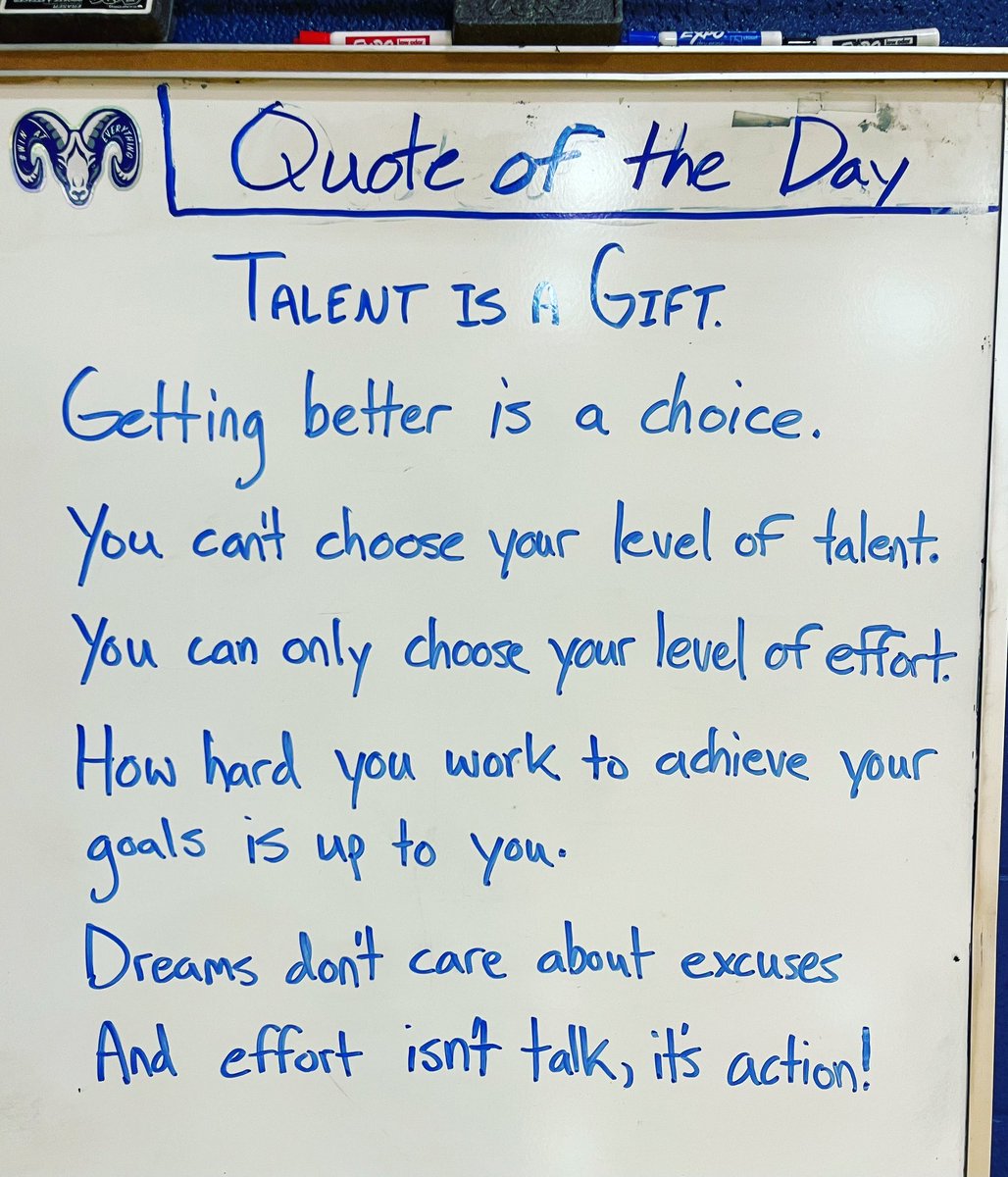 Talent is a gift. Improvement is a choice.